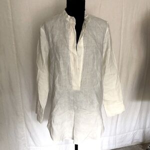Jenni Kayne 100% Linen tunic top cream. Size S/M